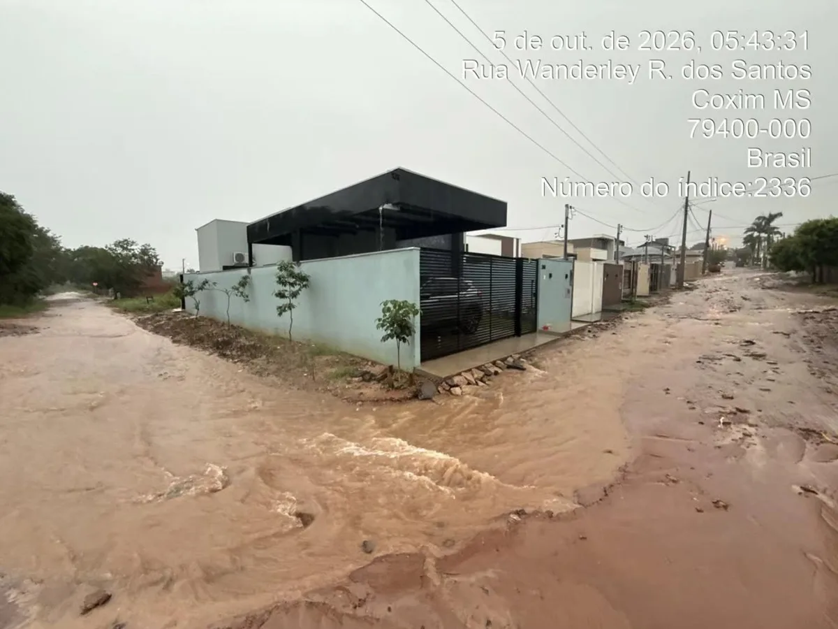 Chuvas e alagamentos levam Coxim a decretar situação de emergência