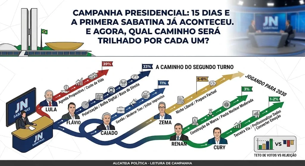 A campanha começou há 15 dias e a primeira sabatina já aconteceu