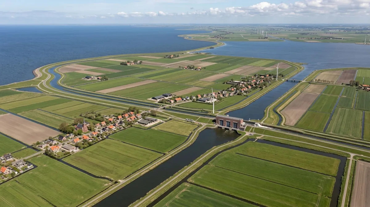 Construídas parcialmente abaixo do nível do mar, áreas inteiras dos Países Baixos dependem de quilômetros de diques, estações de bombeamento e canais artificiais que precisam funcionar continuamente para impedir inundações