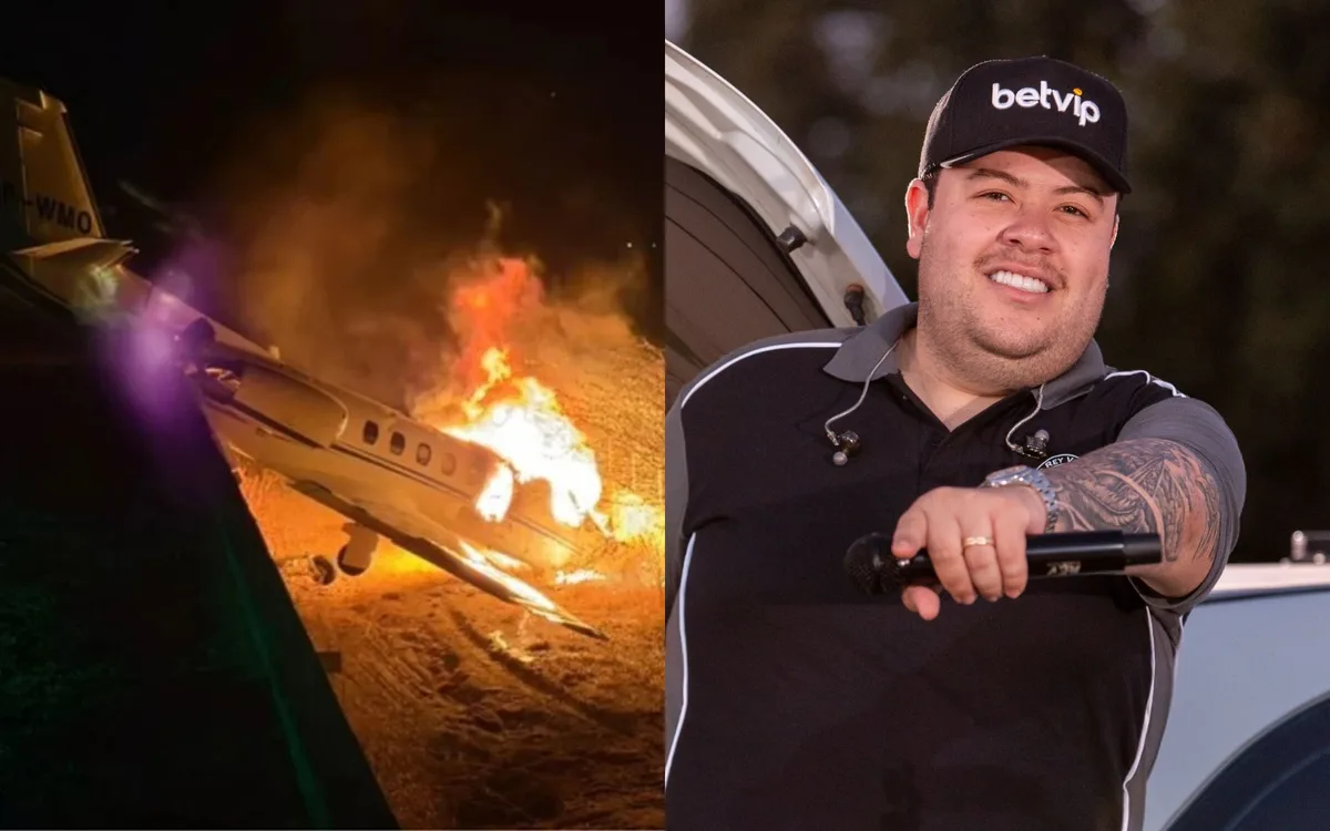 Vídeo mostra momento exato em que avião de Rey Vaqueiro pega fogo