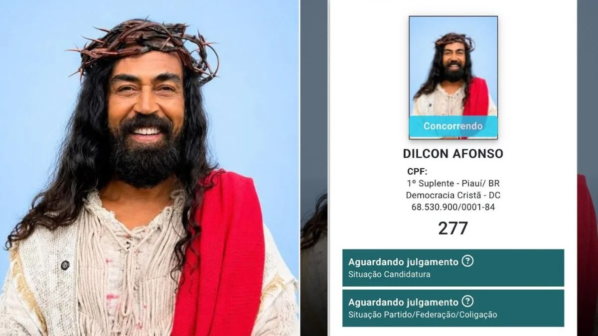 Justiça Eleitoral dá ultimato de 3 dias para candidato trocar foto em que aparece como Jesus Cristo