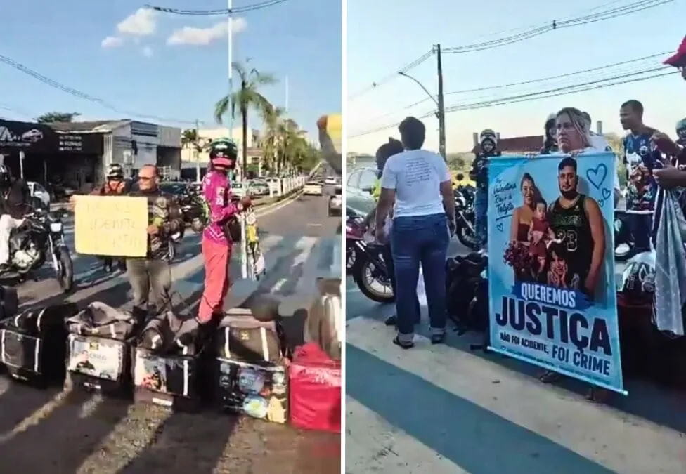 Motoboys fecham Avenida Ceará e protestam por justiça após morte de entregador