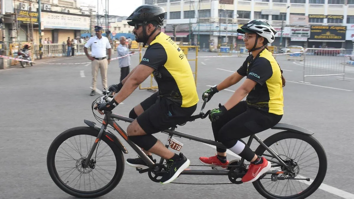 Two visually impaired cyclists take part in inaugural L’Etape by Tour de France in Mysuru