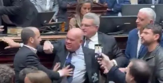 Aldo Leiva se enojó con Nicolás Mayoraz, increpó a Martín Menem y fue contenido por sus compañeros de bloque