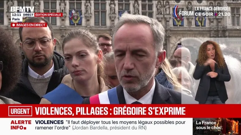 Violences à Paris: Emmanuel Grégoire appelle à "faire attention à la façon dont on manie les armes juridiques qui contreviennent à des principes fondamentaux de liberté, de circulation et de rassemblement"