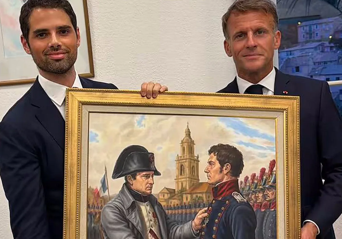 La mentira histórica del cuadro que Milei regaló a Macron: «¿San Martín con Napoleón? Es una invención»