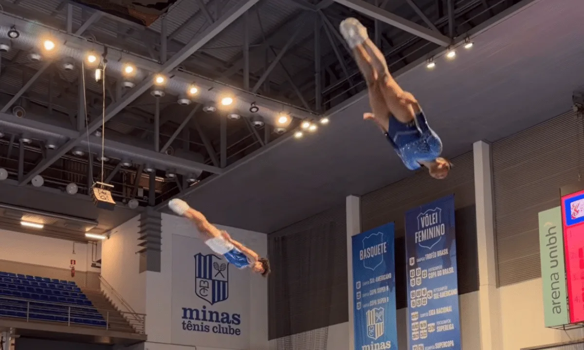 Arthur e Gabriela lideram Trampolim Sincronizado e vão à final do Sul-Americano