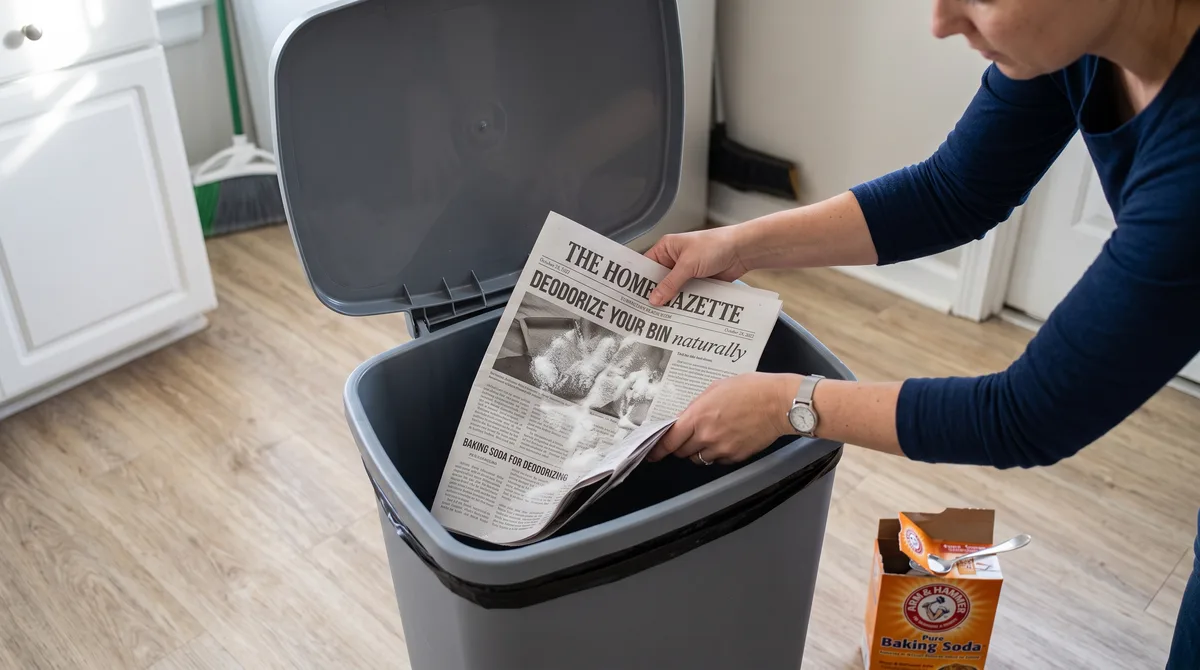 Colocar algumas folhas de jornal com bicarbonato no fundo da lixeira à noite: o que acontece com os maus odores e a umidade enquanto você dorme