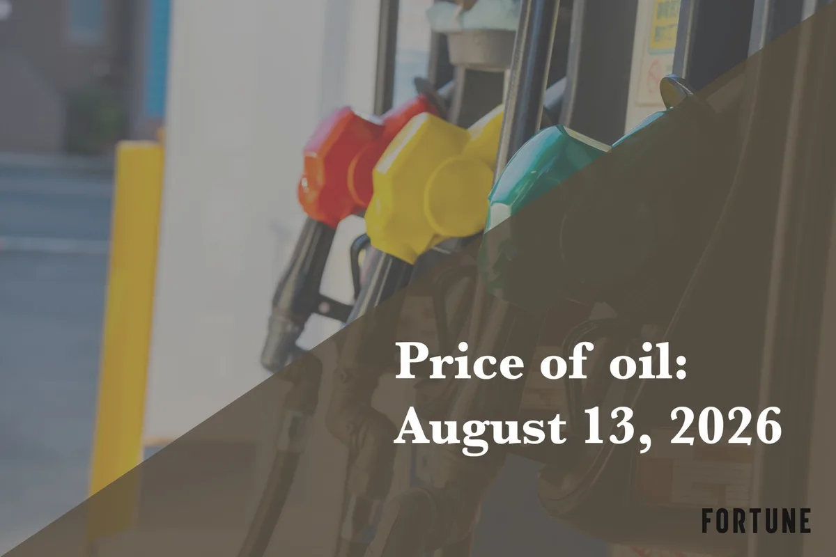 Current price of oil as of August 13, 2026