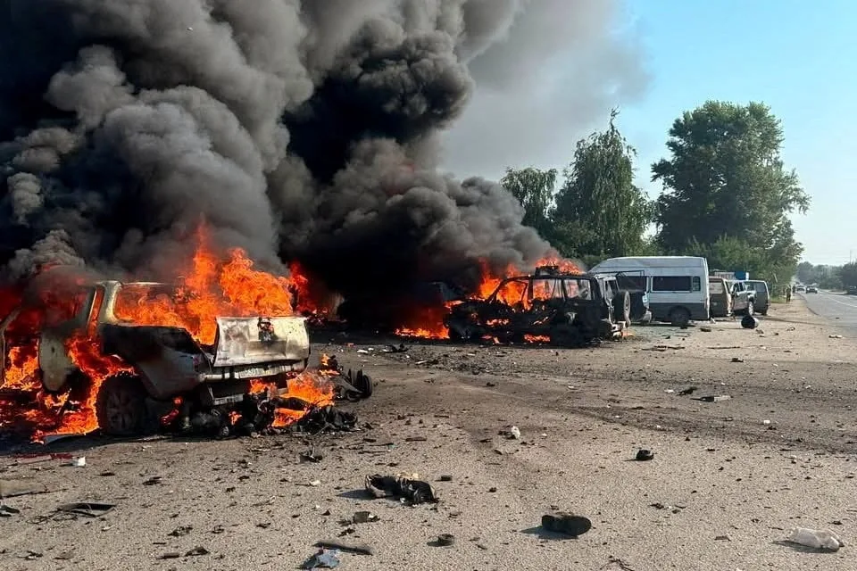 Russian missile attack kills 10 in northeast Ukraine, Zelensky vows response