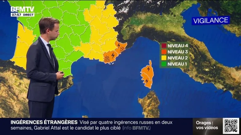 Orages: quatre départements placés en vigilance orange ce vendredi