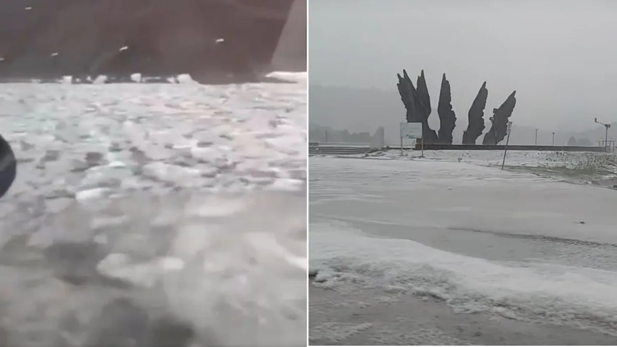 Así fue la intensa granizada que paralizó la México-Toluca en La Marquesa