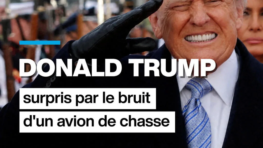 Donald Trump surpris par le bruit d'un avion de chasse lors de l'accueil de Xi Jinping