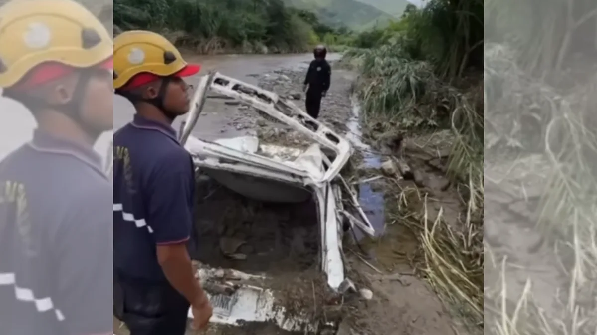 Organismos de seguridad buscan a dos personas arrastradas por la corriente del río Aragua tras fuertes precipitaciones