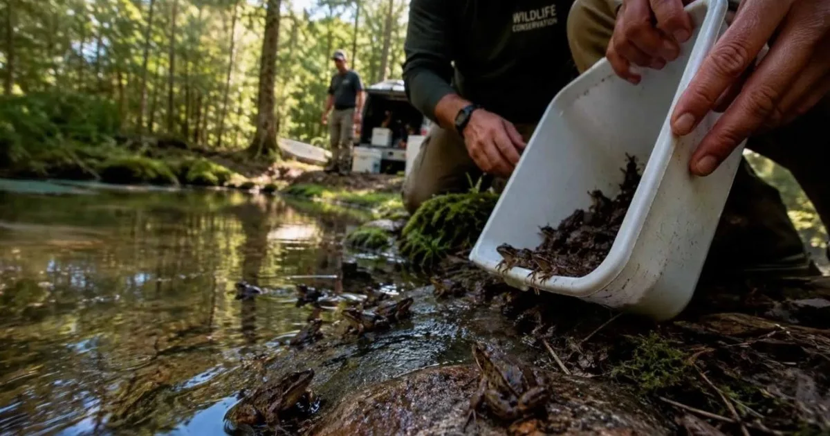 Recuperaron un bosque para las tortugas de tierra y 20 años después el mismo hábitat se convirtió en un lugar de liberación para casi 500 ranas excavadoras en peligro de extinción y otras especies