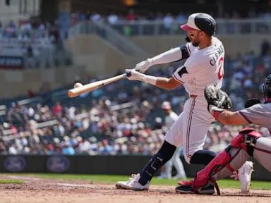 Clemens has 3 RBIs as the Twins beat the Braves 6-4 to sweep their three-game series