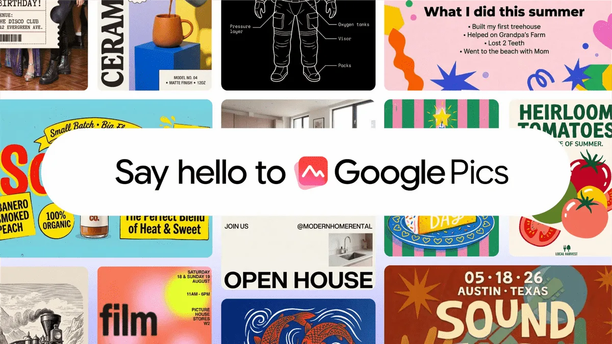 GoogleがCanva・Adobe Express対抗の画像生成・編集ツール「Google Pics」を提供開始、GoogleドキュメントやGoogleスライドとも連携可能