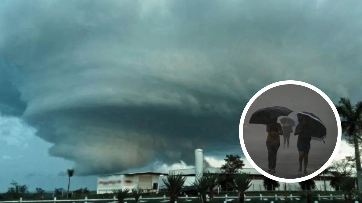 Frente fria associada a ciclone traz reviravolta no tempo nos próximos dias com ventos acima de 100 km/h e queda de granizo, alerta Defesa Civil