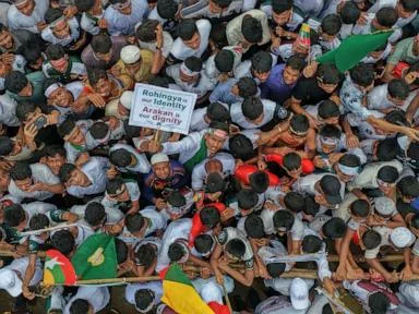 Rohingya refugees rally in Bangladesh camps to demand safe return to Myanmar
