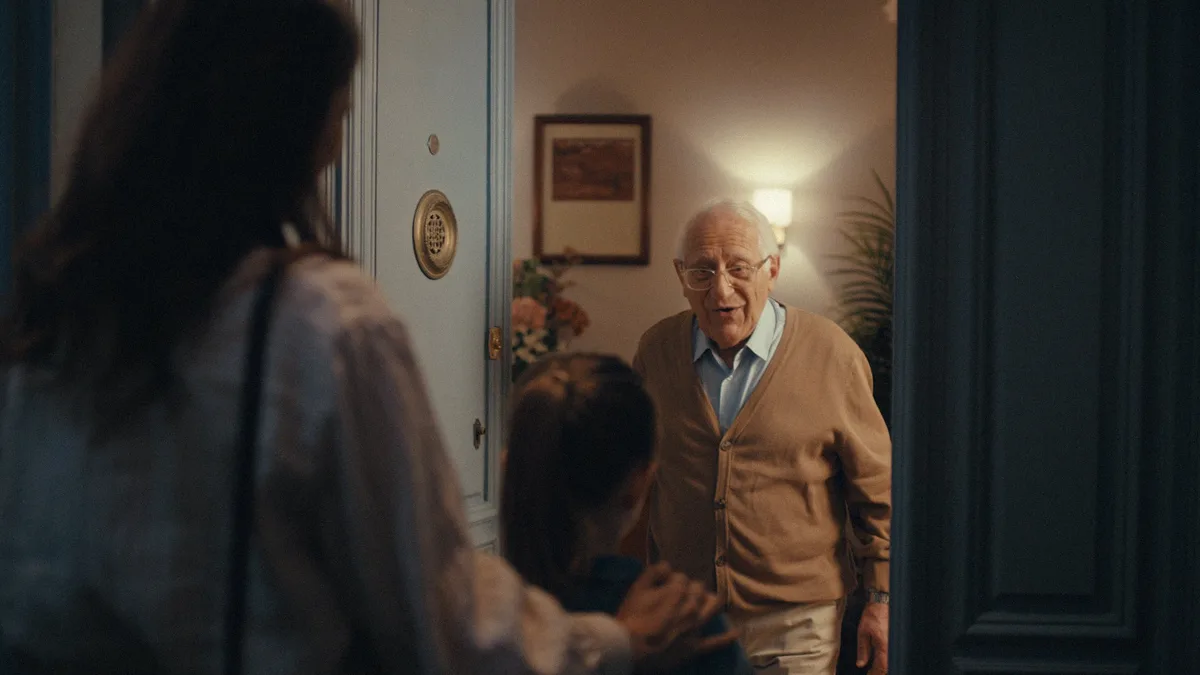 El homenaje a los abuelos en el día de partido