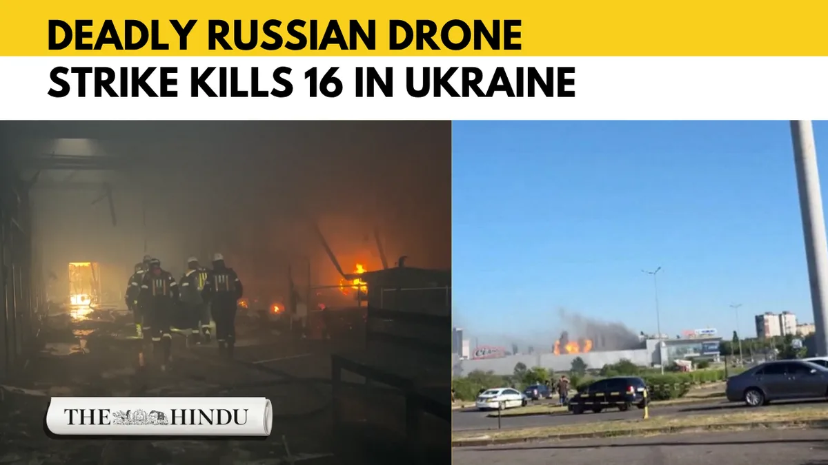 16 killed as Russian drones hit Kryvyi Rig shopping centre