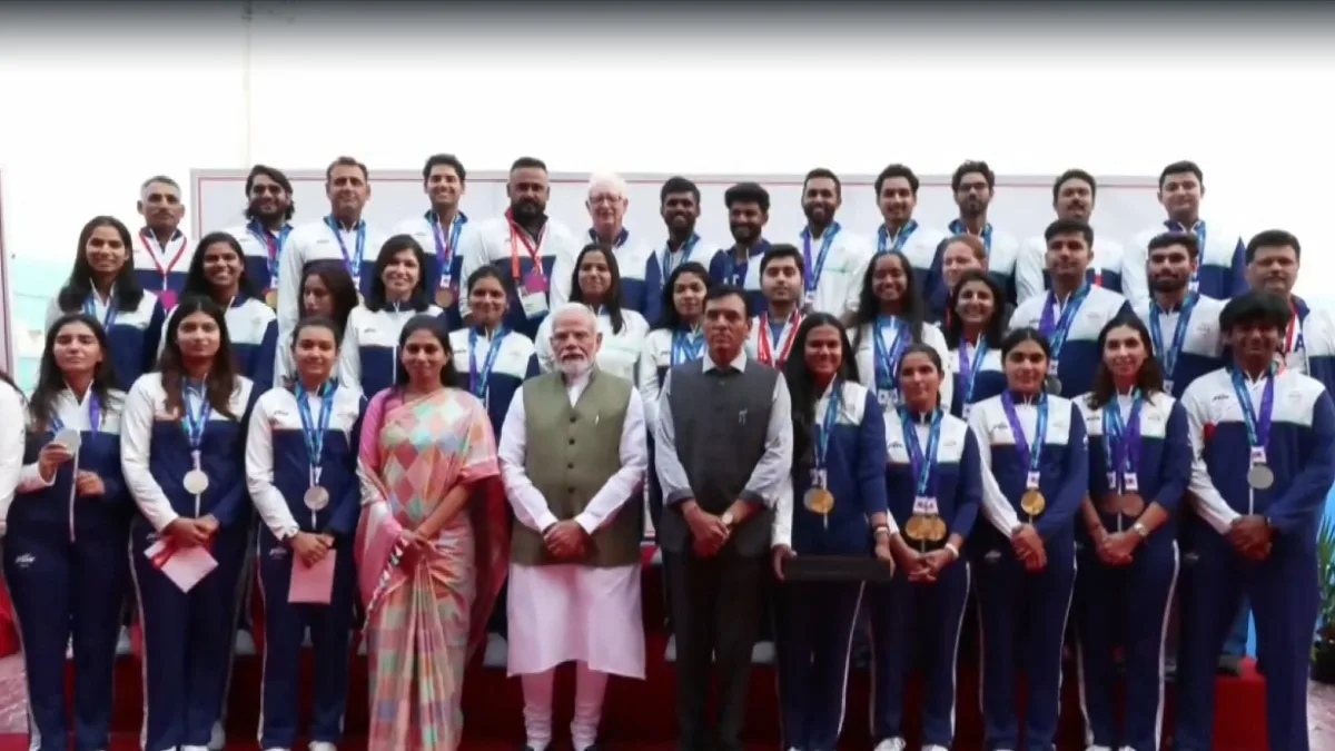 PM Modi felicitates Asian Games 2026 medal winners in Delhi
