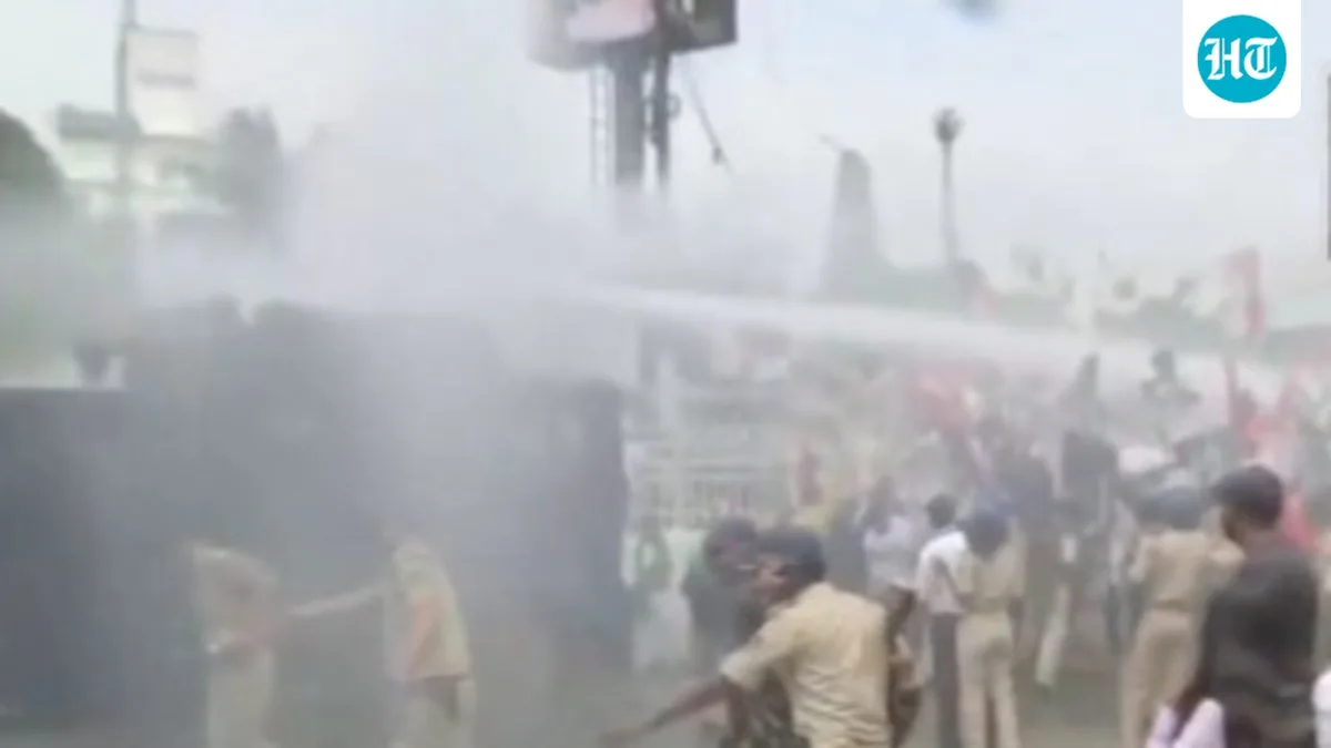 Bihar cops use water cannons on march led by Tejashwi Yadav over paper leak, unemployment