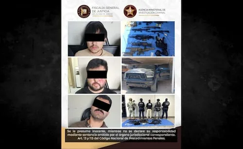 Rescatan a personas secuestradas y detienen a tres en San Luis Río Colorado; aseguran arsenal y droga