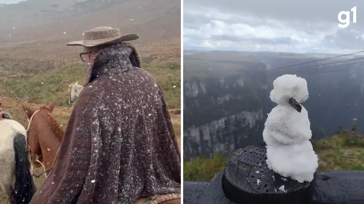 Semana começa com frio intenso e chance de neve na madrugada de segunda no RS; veja a previsão