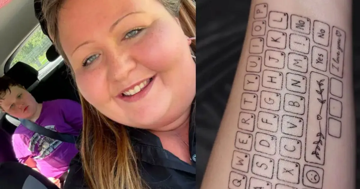 A dor de ver o filho isolado fez a mãe de um menino autista tomar uma atitude inesperada; o vídeo do garoto se comunicando pelo teclado tatuado no braço dela emocionou milhões de pessoas na internet