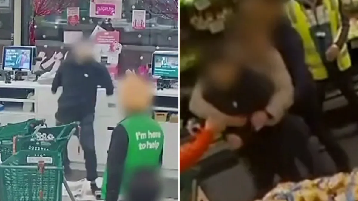 7NEWS reporter Josh Martin makes citizen's arrest during violent supermarket attack