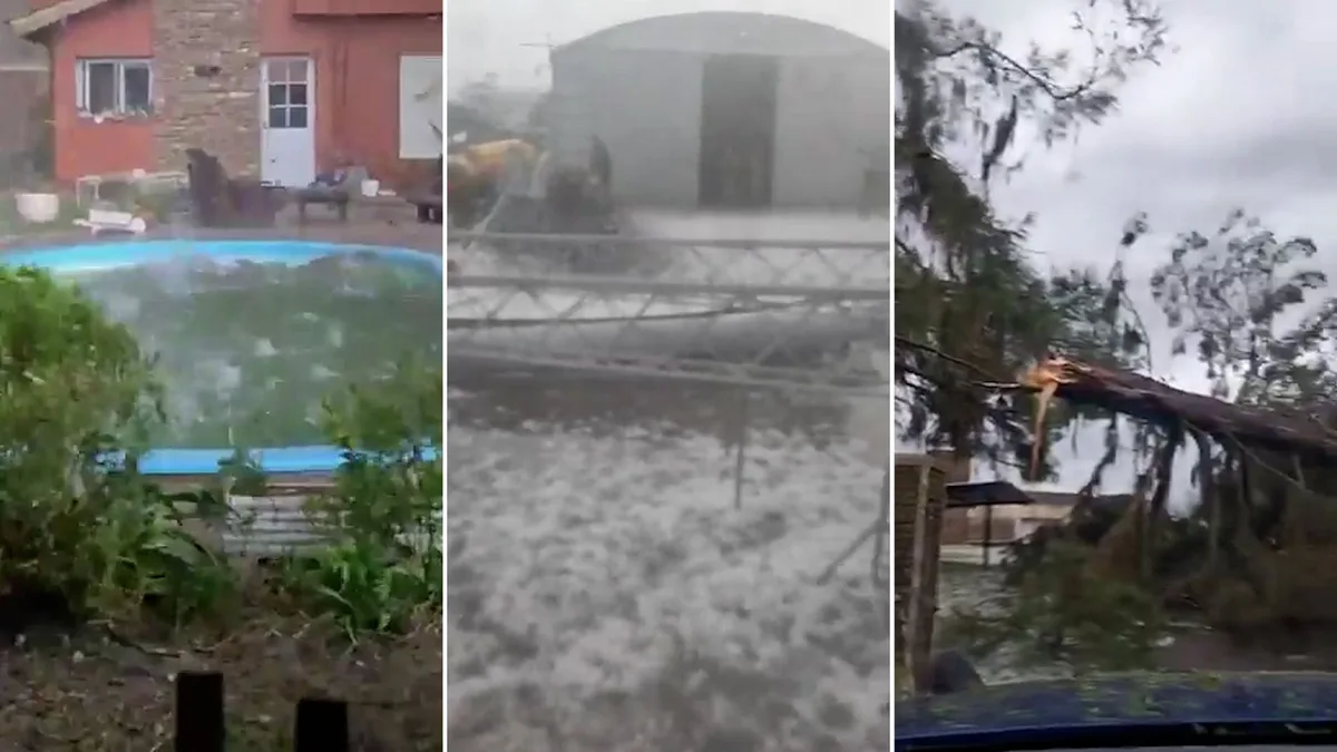 Fotos y videos: las imágenes del impactante temporal que azotó al sur de Santa Fe