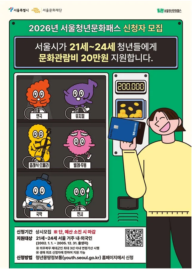 서울청년문화패스 대상 나이 23→24세로 확대