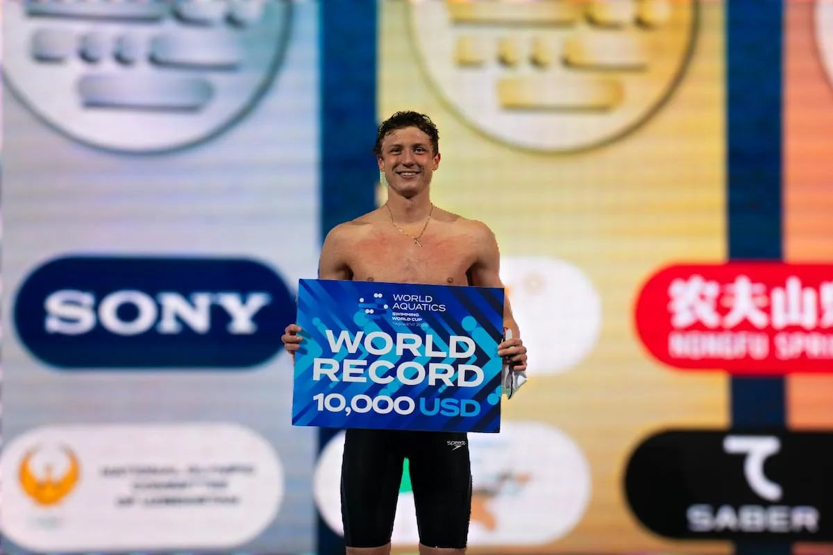 Pieter Coetzé torpedoes Tashkent pool to claim his first world record