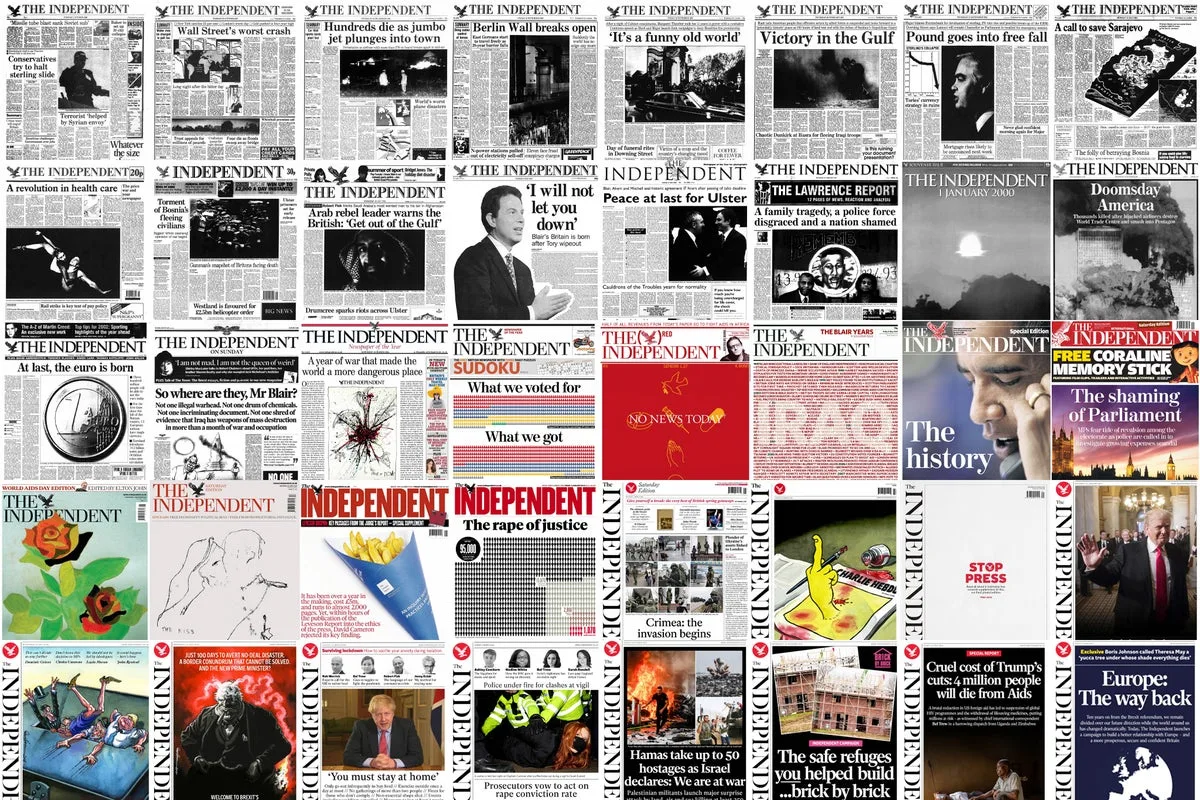 The Independent: 40 years in 40 front pages