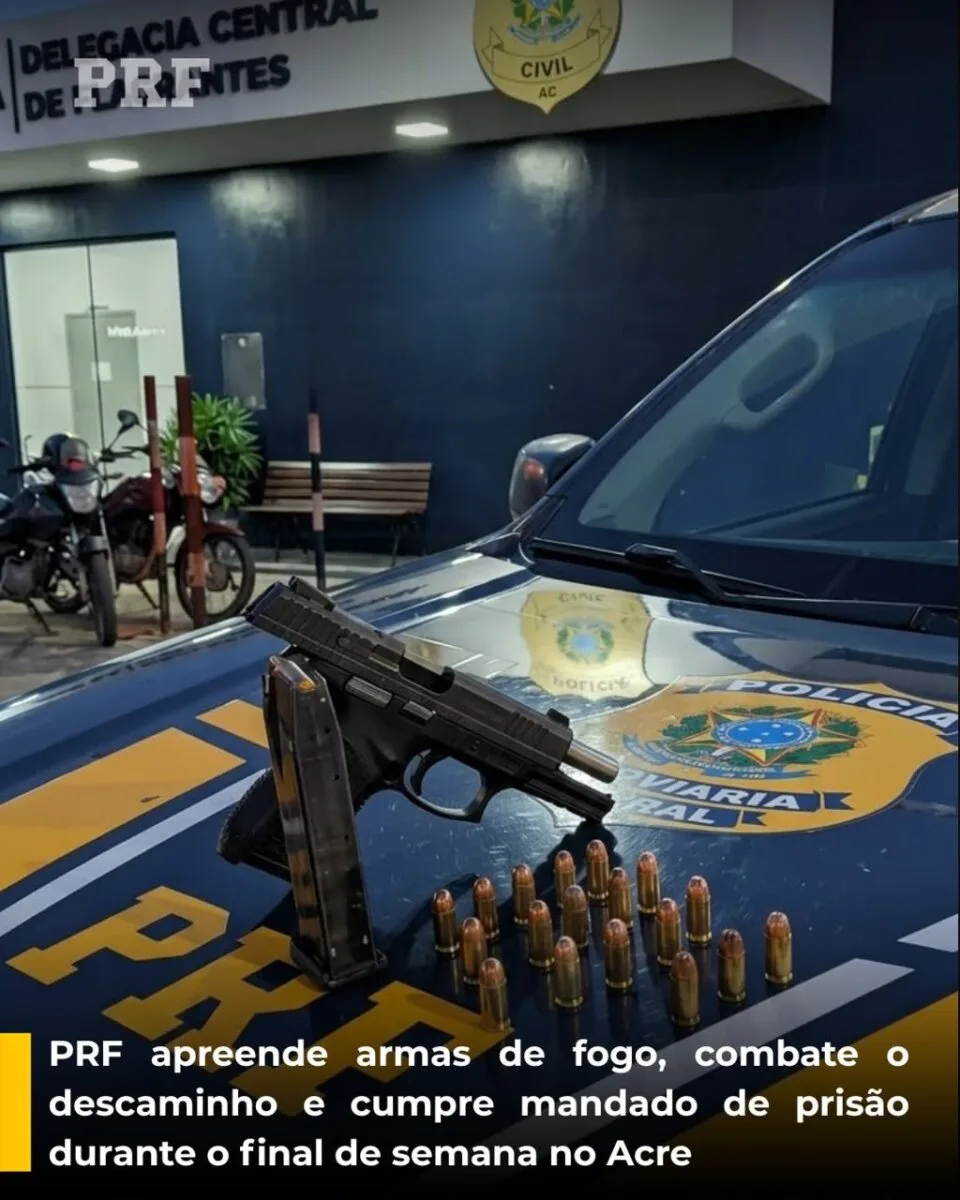 PRF apreende armas, produtos da Bolívia e captura foragido no Acre