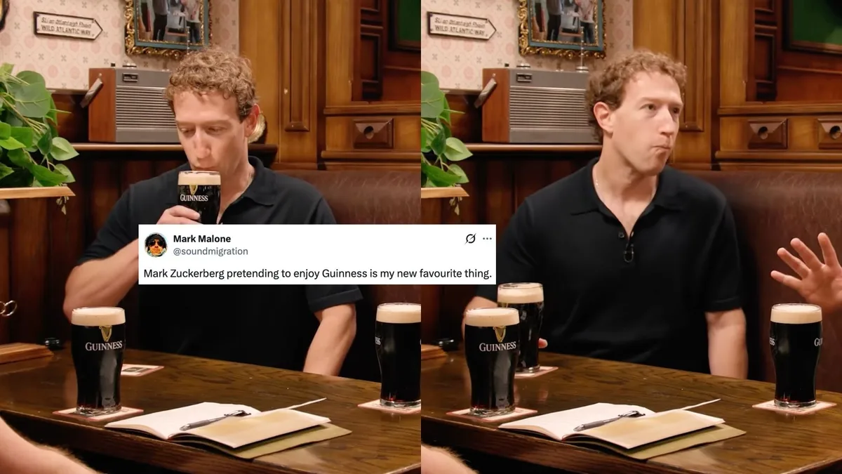 Mark Zuckerberg attempting to drink Guinness goes predictably viral