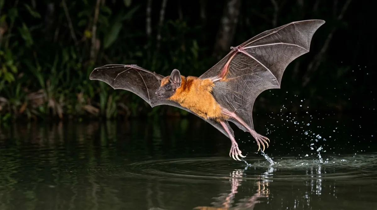 O morcego carnívoro gigante que usa gritos ultrassônicos para localizar peixes na superfície antes do ataque