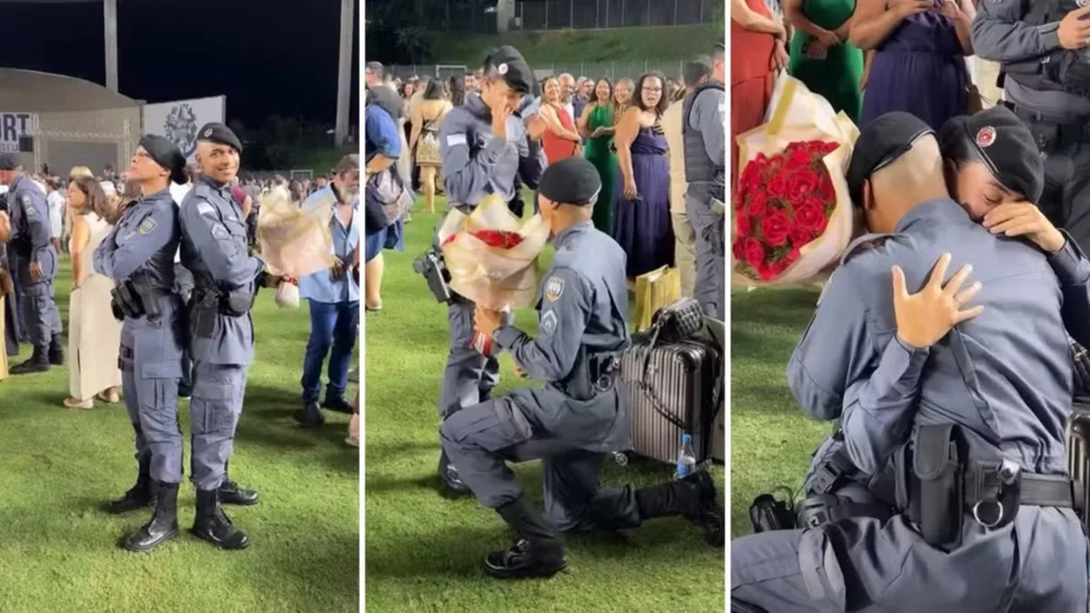 Pedido de casamento em formatura da PM no ES bate 2 milhões de views