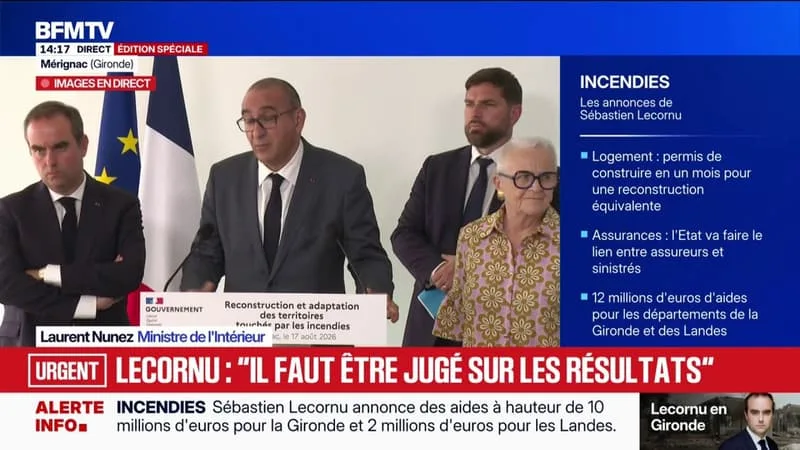 Création d'une base de la sécurité civile à Mont-de-Marsan: "Il y a un projet qui n'a pas été abandonné, mais pas mis en œuvre pour des raisons essentiellement opérationnelles", déclare le ministre de l'Intérieur Laurent Nuñez