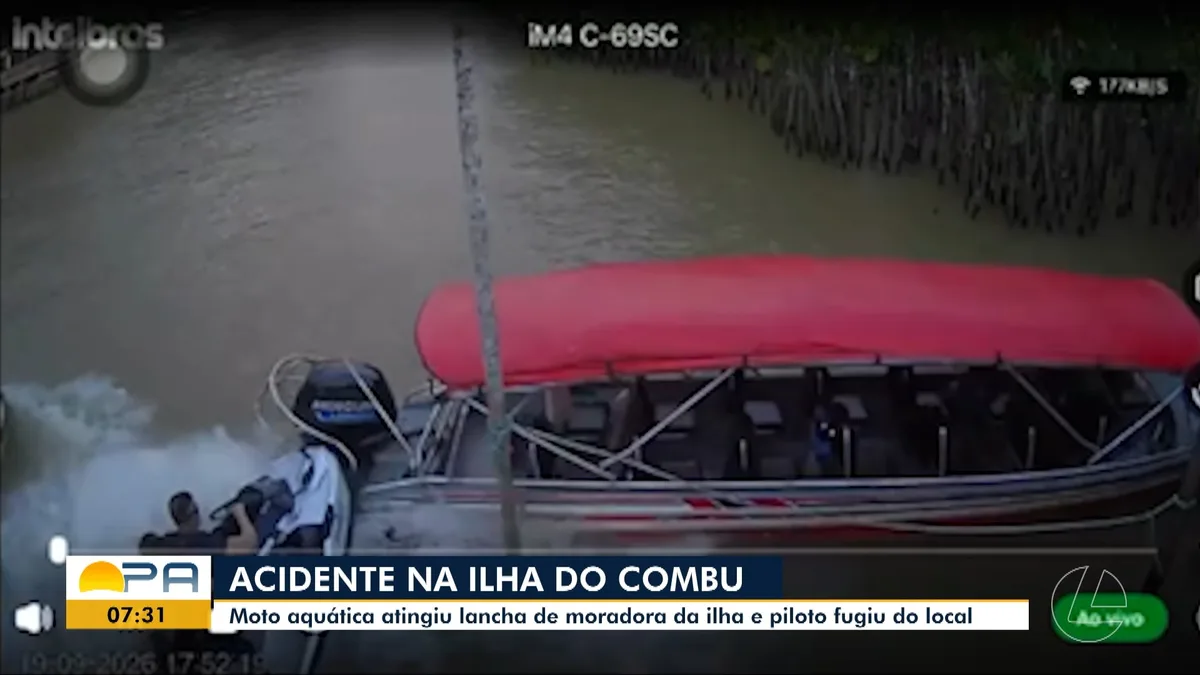 Moto aquática bate em lancha de moradora e foge na Ilha do Combu, em Belém