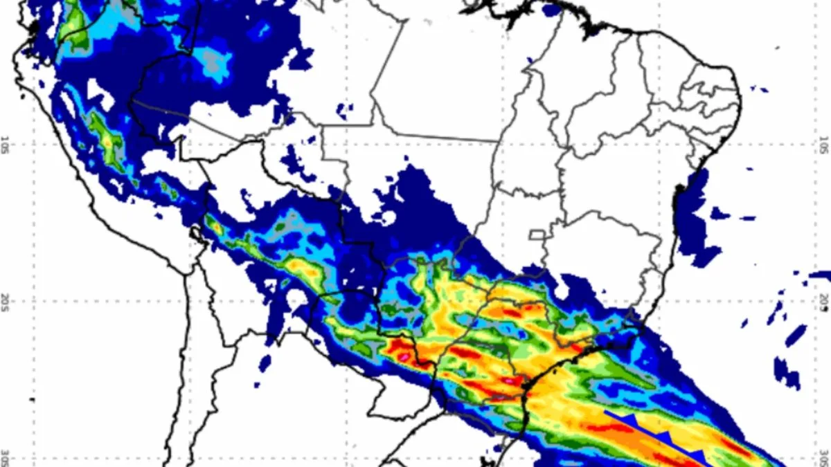 Frente fria avança pelo Brasil, mantém o tempo instável no Sul e amplia alertas para tempestades; veja a previsão desta terça (22)