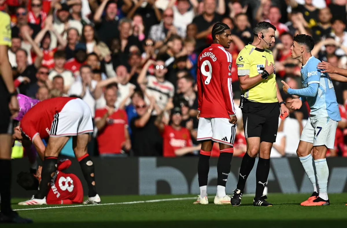 Manchester United: Could Bruno Fernandes face retrospective action for Phil Foden kick in derby?