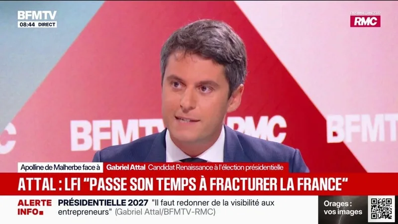 Gabriel Attal: "Il faut qu'on puisse agir dès l'été 2027. Pour ça, il faudra dissoudre l'Assemblée nationale"