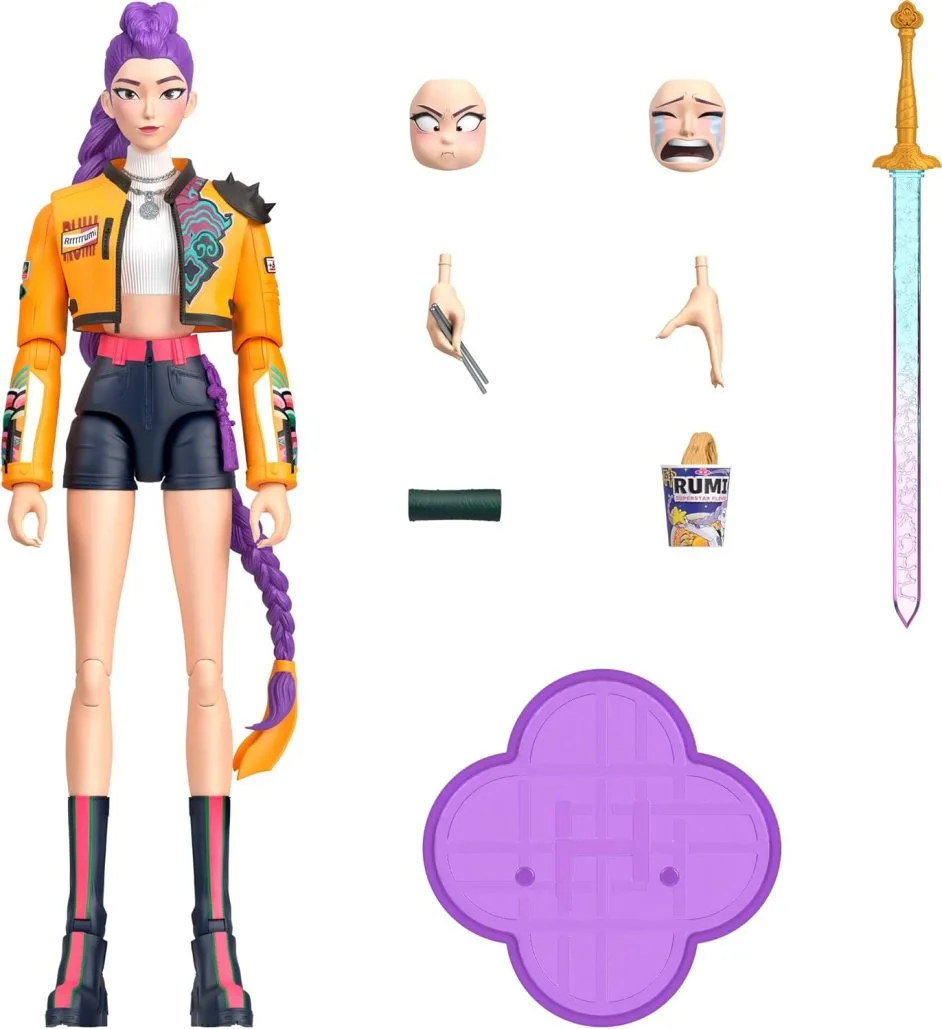 These ‘KPop Demon Hunters’ HUNTR/X & Saja Boy Action Figures Let You Swap Faces to Emote Different Expressions