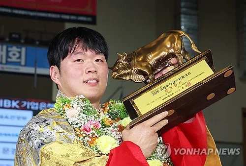 씨름 박민교, '7전8기' 끝에 김무호 벽 넘어…"첫 장사 느낌"
