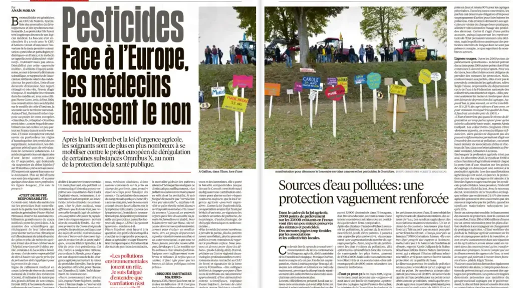 Pesticides: des médecins français "haussent le non"