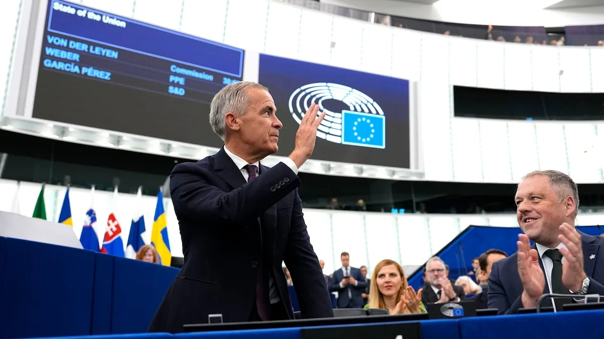 Carney nods to Trump, says Canada, Europe not 'fair-weather allies' in speech to European Parliament