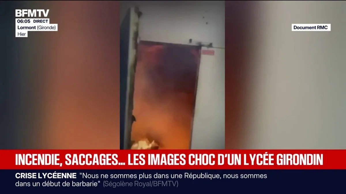 À Lormont (Gironde), un lycée a été saccagé et incendié