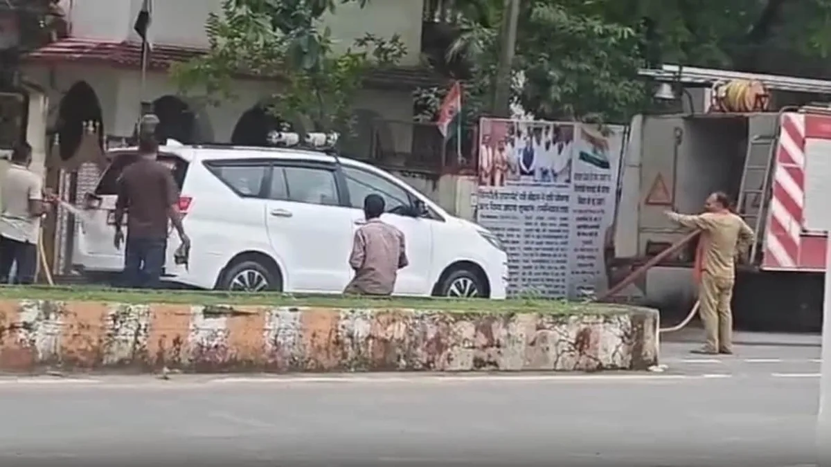 Video: Fire Brigade Washing BJP MLA's Innova Triggers Row In Madhya Pradesh